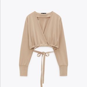 ZARA Crossover Top with Tie Detail